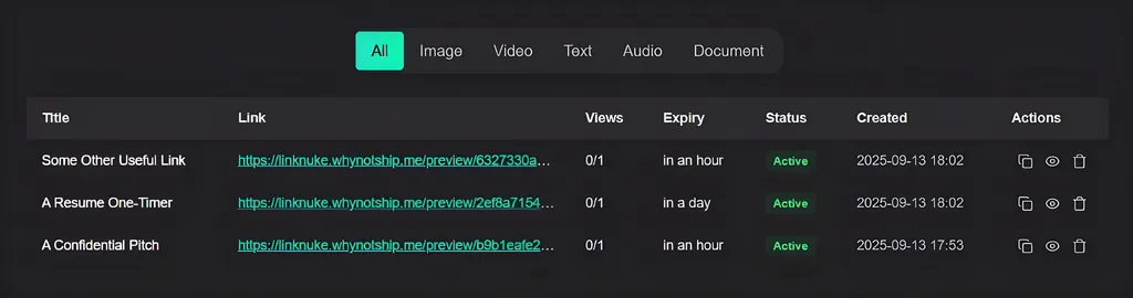 Link Management Dashboard